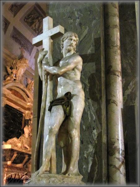 Michelangelo Buonarotti: Kristus zmrtvýchvstalý s křížem