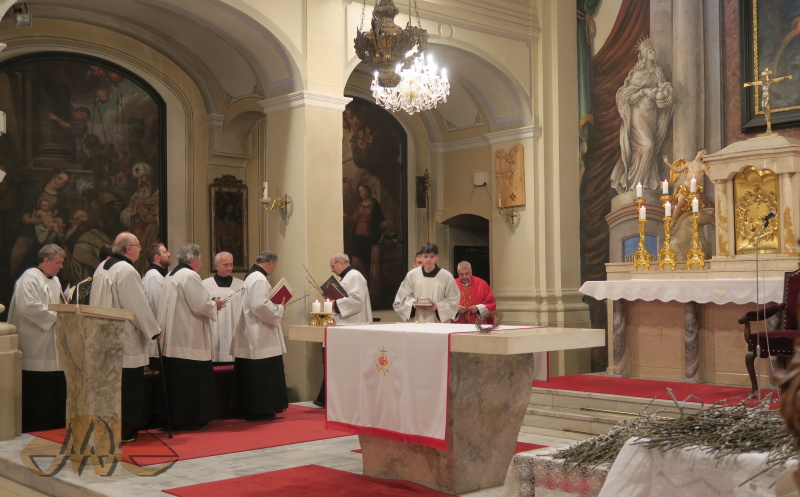 průvod vychází ze sakristie